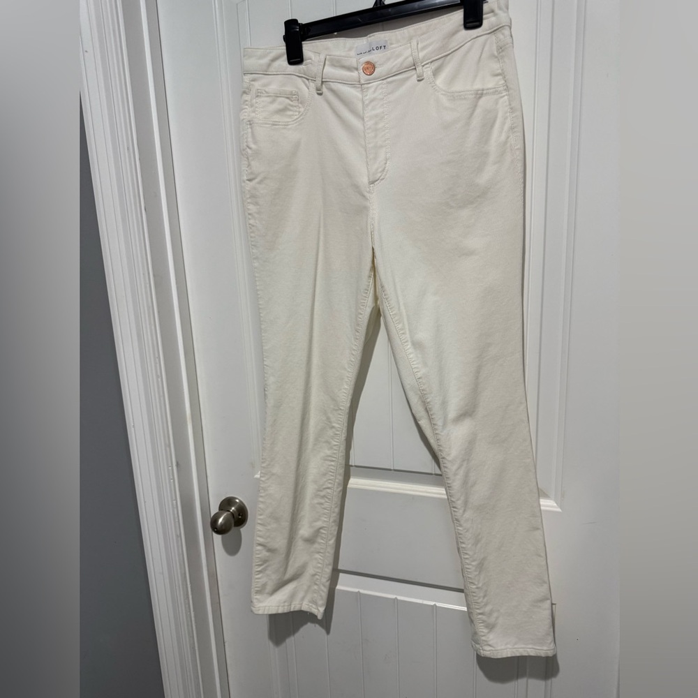 LOFT Ivory Corduroy Pants
